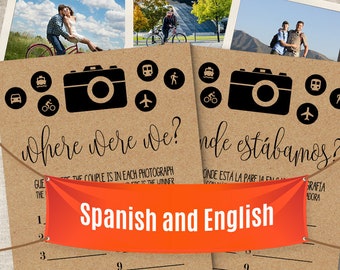 Dove eravamo? Gioco: Addio al nubilato in spagnolo e inglese (PDF stampabile) G359