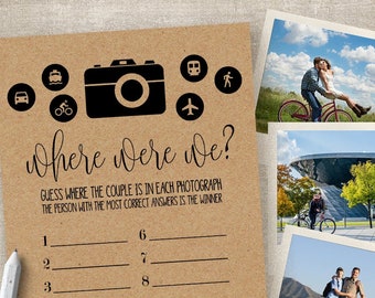 Where Were We Game: Bridal Shower, Couples Shower (Printable PDF) G309