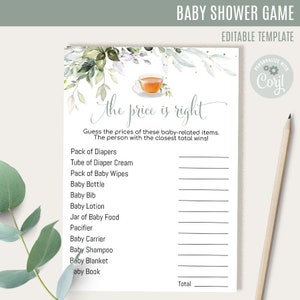 EDITABLE Baby Shower Game, Guess the Price, Self-editable Template with Corjl, G850
