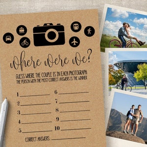 Where were we, Bridal Shower Games, Couples Shower game, Wedding games, Printable PDF, G309