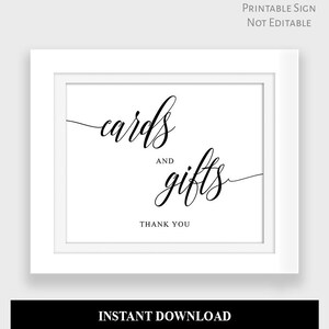Cards and Gifts sign, printable wedding and party signs, minimalist, instant download, Not Editable, A1127