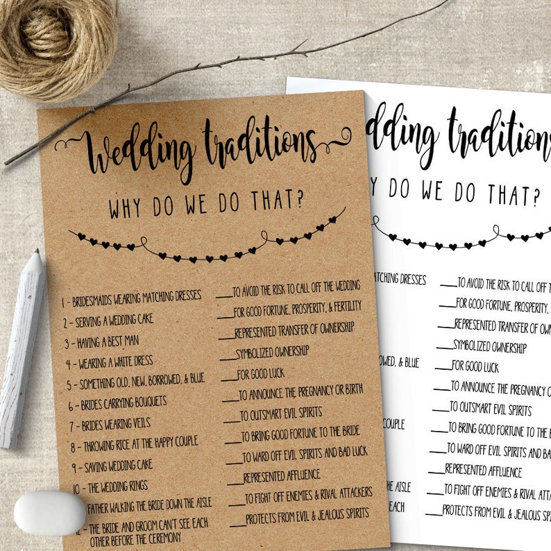 bridal shower games printable wedding traditions game pdf etsy