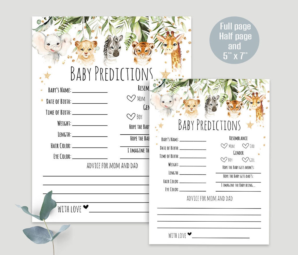 Safari Baby Shower Games and Activities Printable Baby | Etsy