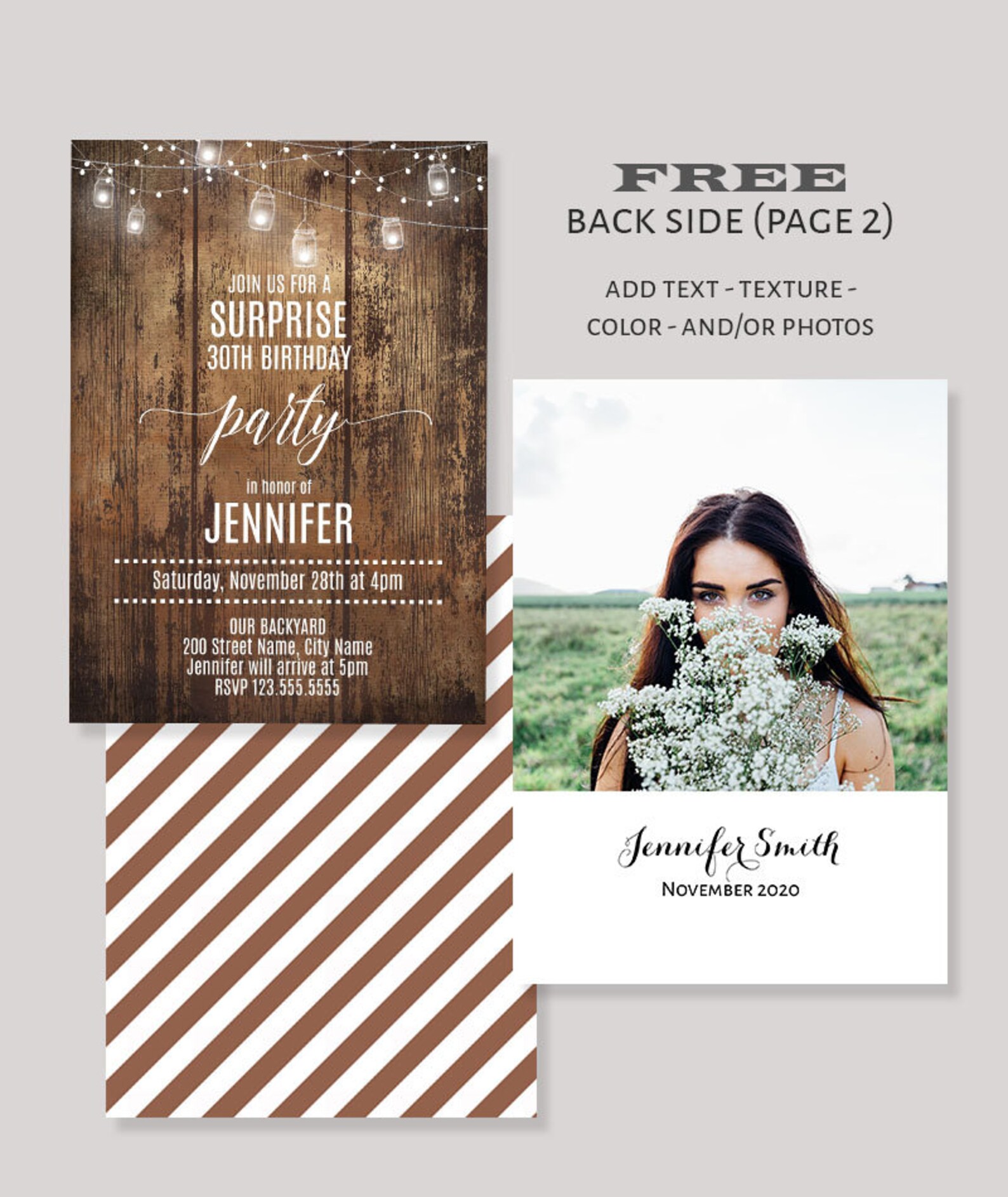 Birthday Party Invitation Printable Rustic Invite Instant | Etsy