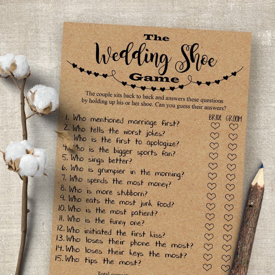 The Wedding Shoe Game Couples Shower Wedding Shower - Etsy The Wedding Shoe Game Couples Shower Wedding Shower - Etsy
