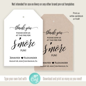 Printable Favor Tag, Editable Gift Tags, Instant Download Template ...