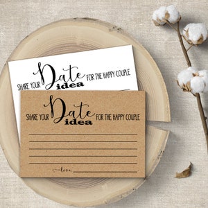 Date Jar Idea, Bridal Shower Games, Printable Date Idea Sign and Cards ...