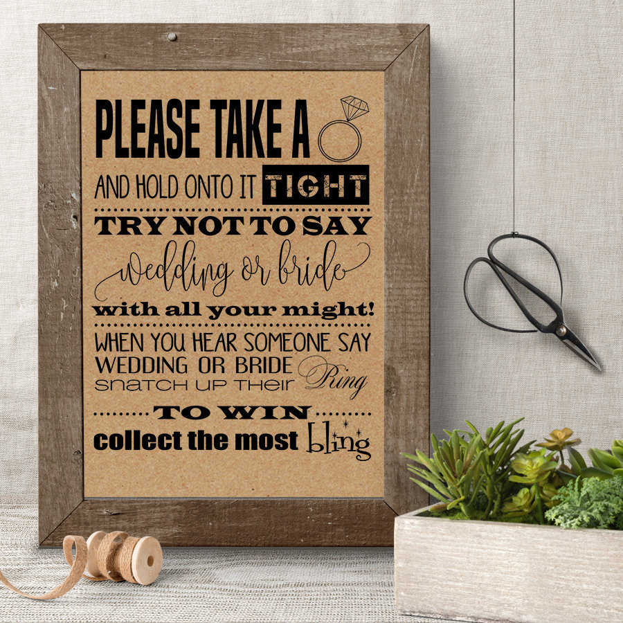 Ring game Wedding games Bridal Shower Game Printable PDF | Etsy