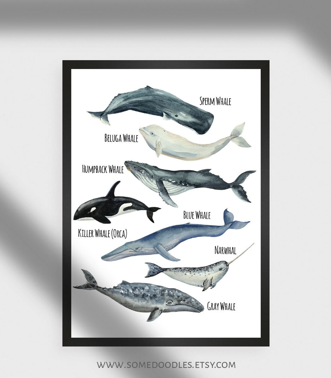 Whales Wall Art Printable Digital Files Ocean and Beach Room | Etsy