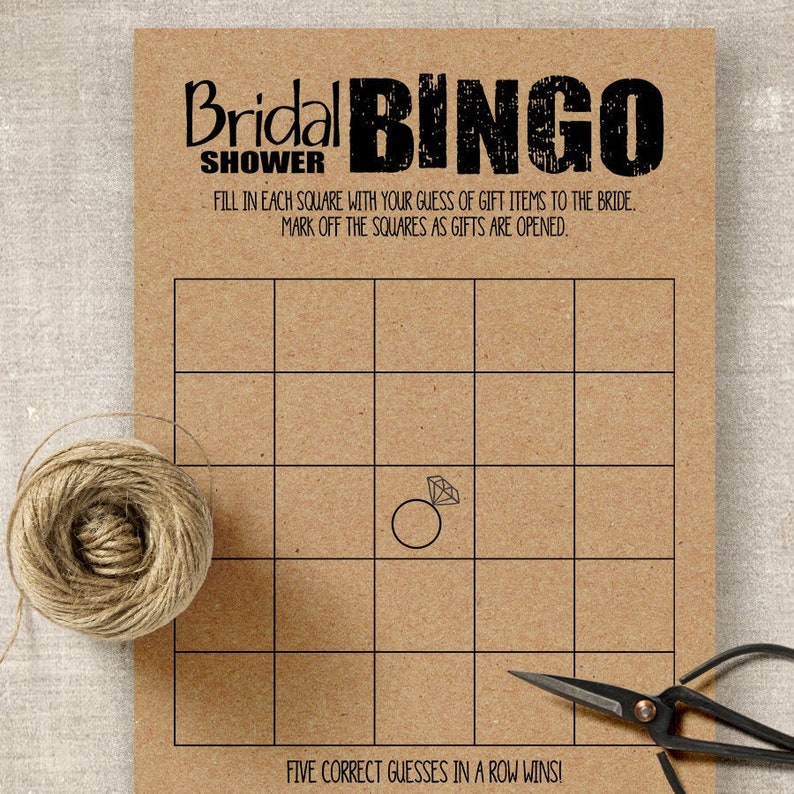 Bridal Shower Bingo Printable Games PDF G102 - Etsy