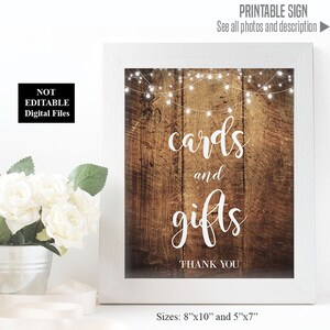 Placas rústicas de casamento, cartões e presentes, placa de mesa, chá de panela, arquivos digitais imprimíveis, não editável, A1300