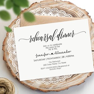 Rehearsal Dinner Invitation, Printable Editable Template, Instant ...