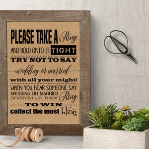 Wedding games, Don&#39;t say wedding game, Couples Shower Game, Printable PDF, G362