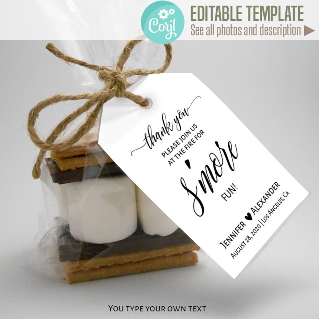 Printable Favor Tag, Editable Gift Tags, Instant Download Template ...