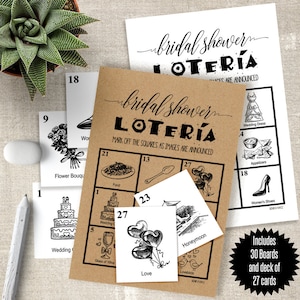 Bridal Shower Loteria, Couples Shower game, Wedding games, Printable PDF, G307