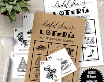 Bridal Shower Loteria, Couples Shower game, Wedding games, Printable PDF, G307