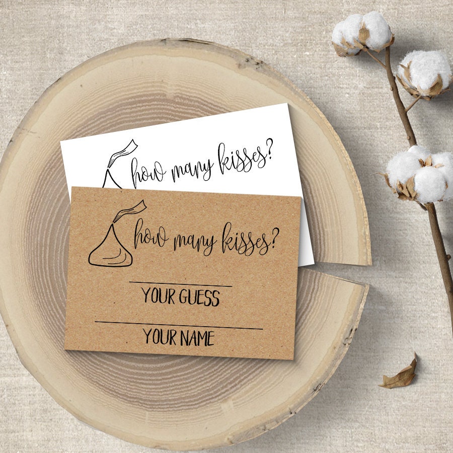 Quanti BACI ci sono nel barattolo? Gioco stampabile - Barattolo rustico - Bridal Shower - Wedding Shower - cuori rosa