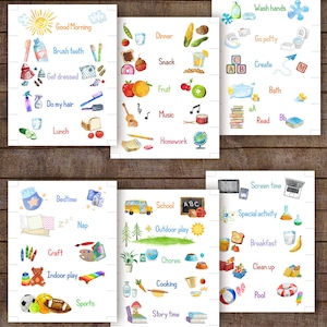 Kids Visual Schedule, Printable Daily Routine for Toddlers, Instant ...