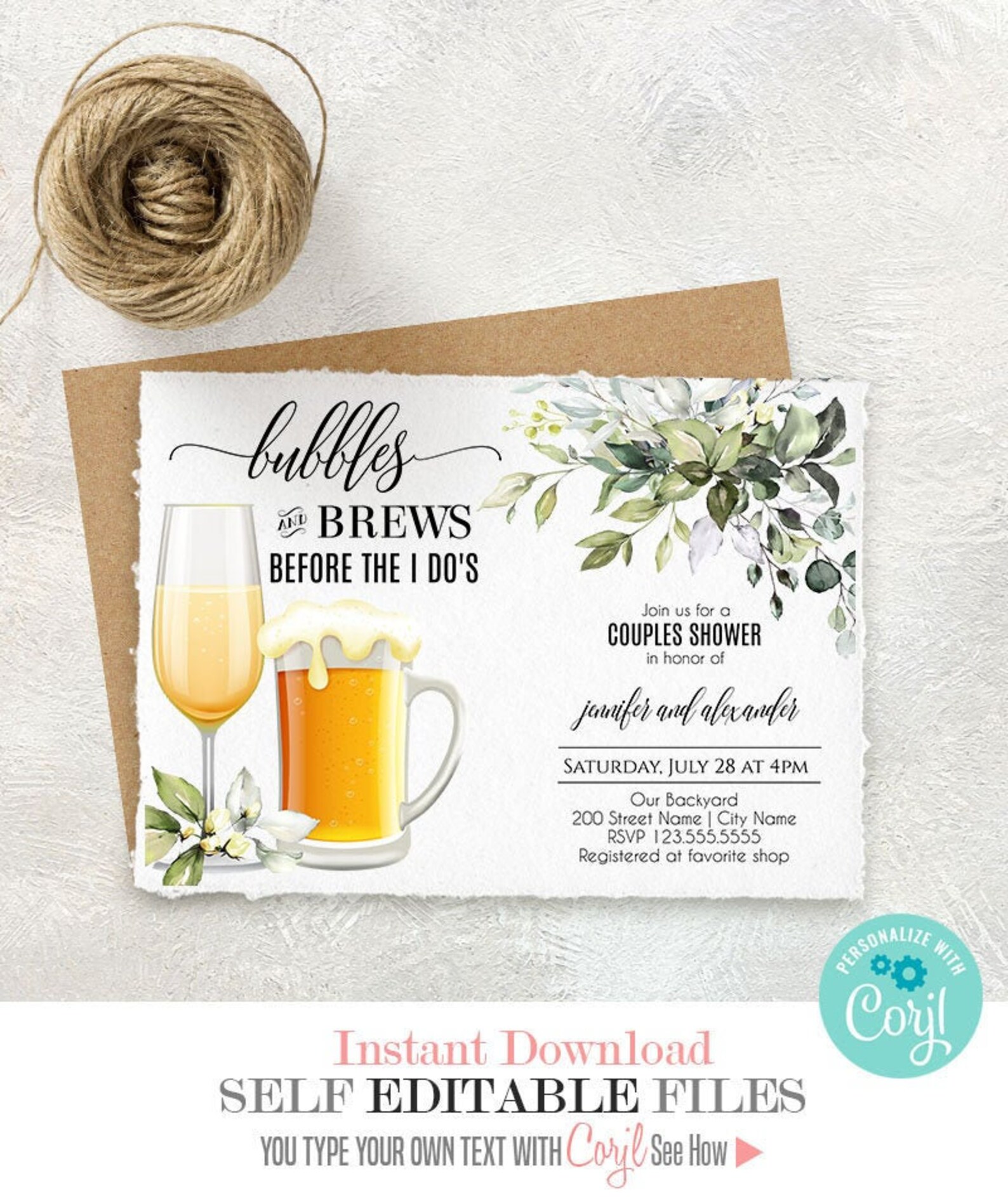 Bubbles and Brews Before the I Do's Couples Shower Etsy