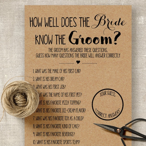 Rustic Bridal Shower Games, Bride and Groom Game, Couples Shower Printable Digital Files, G109