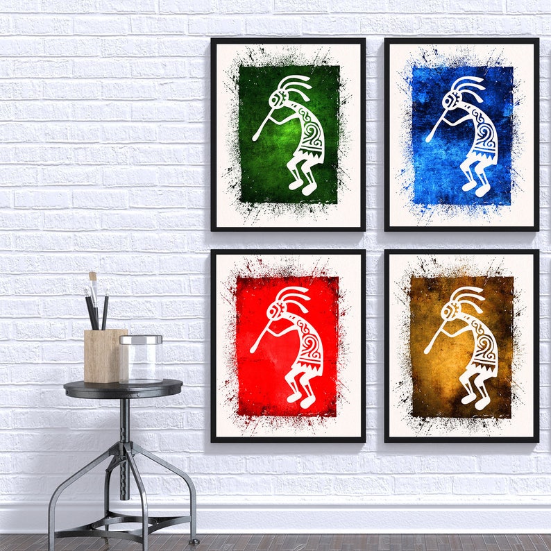 Kokopelli Wall Art Kokopelli Wall Decor Spiritual Art Etsy