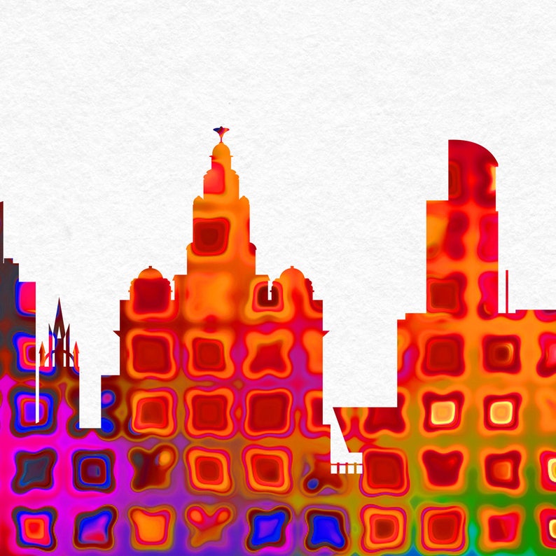 Liverpool Skyline Liverpool City Print Liverpool Wall Art Etsy