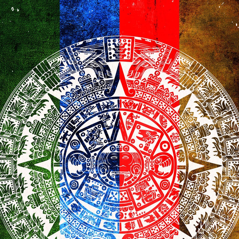 Mayan Calendar Print Maya Calendar Wall Art Mayan Art Mayan Etsy