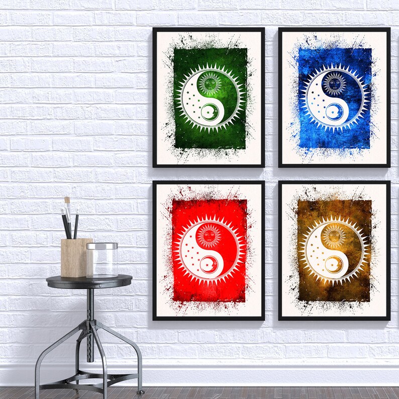 Ying Yang Wall Art Ying Yang Print Yoga Symbol Print | Etsy