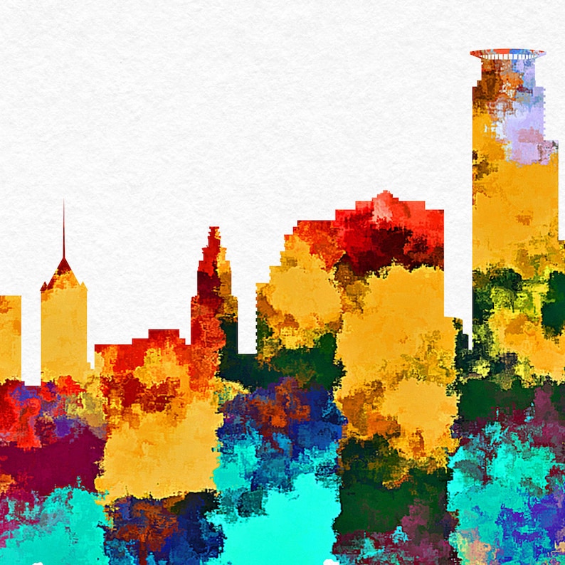 Minneapolis Skyline Minneapolis Wall Art Watercolour Print Etsy