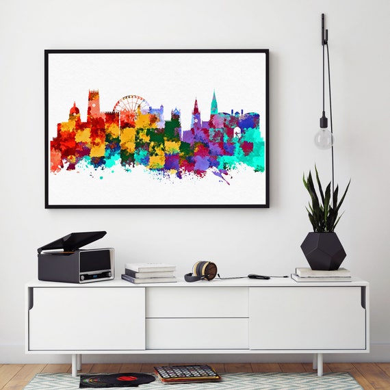Nottingham City Print Nottingham Skyline Nottingham Wall Art Decor Birthday Gift Home Decor Giclee Print Bedroom Decorations N1011