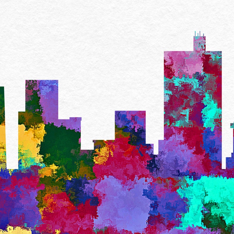 Fort Worth Skyline Art Fort Worth Print Fort Worth Painting Etsy
