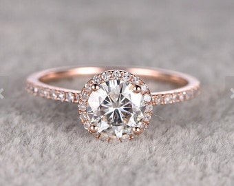 Payment plan for special customer:Size 5.5 ,1.25ct brilliant Moissanite Engagement ring Rose gold,Diamond wedding band,14k,7mm Round Cut
