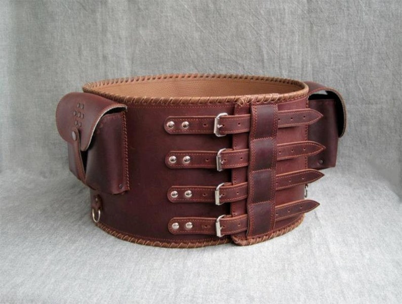 Leather belt belt beekeeper waist belt wide belt Brown | Etsy