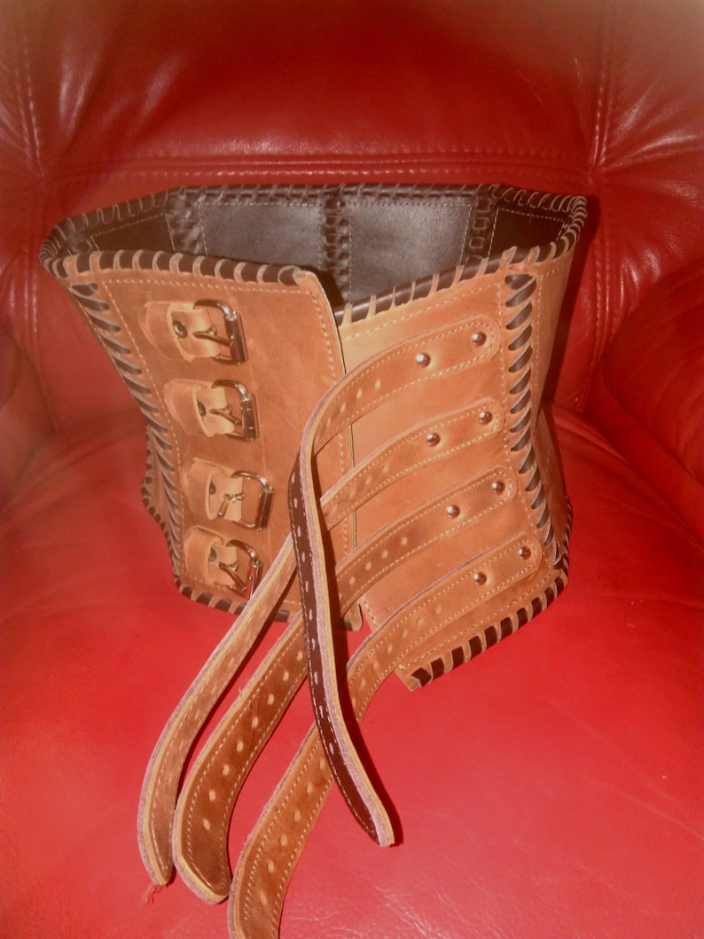 Leather corset womens corest foundation garment leather corselet