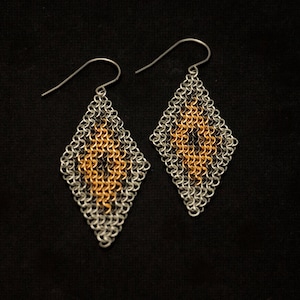 Large mixed metal earrings - Dangle multi metal earrings - Dramatic sparkle dangles - Gold silver black diamond earrings - Castlecore