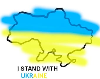 Digital file Ukraine download, Ukraine shops, Ukrainian flag map, I stand with Ukraine, Solidarity with Ukraine, Instant download file