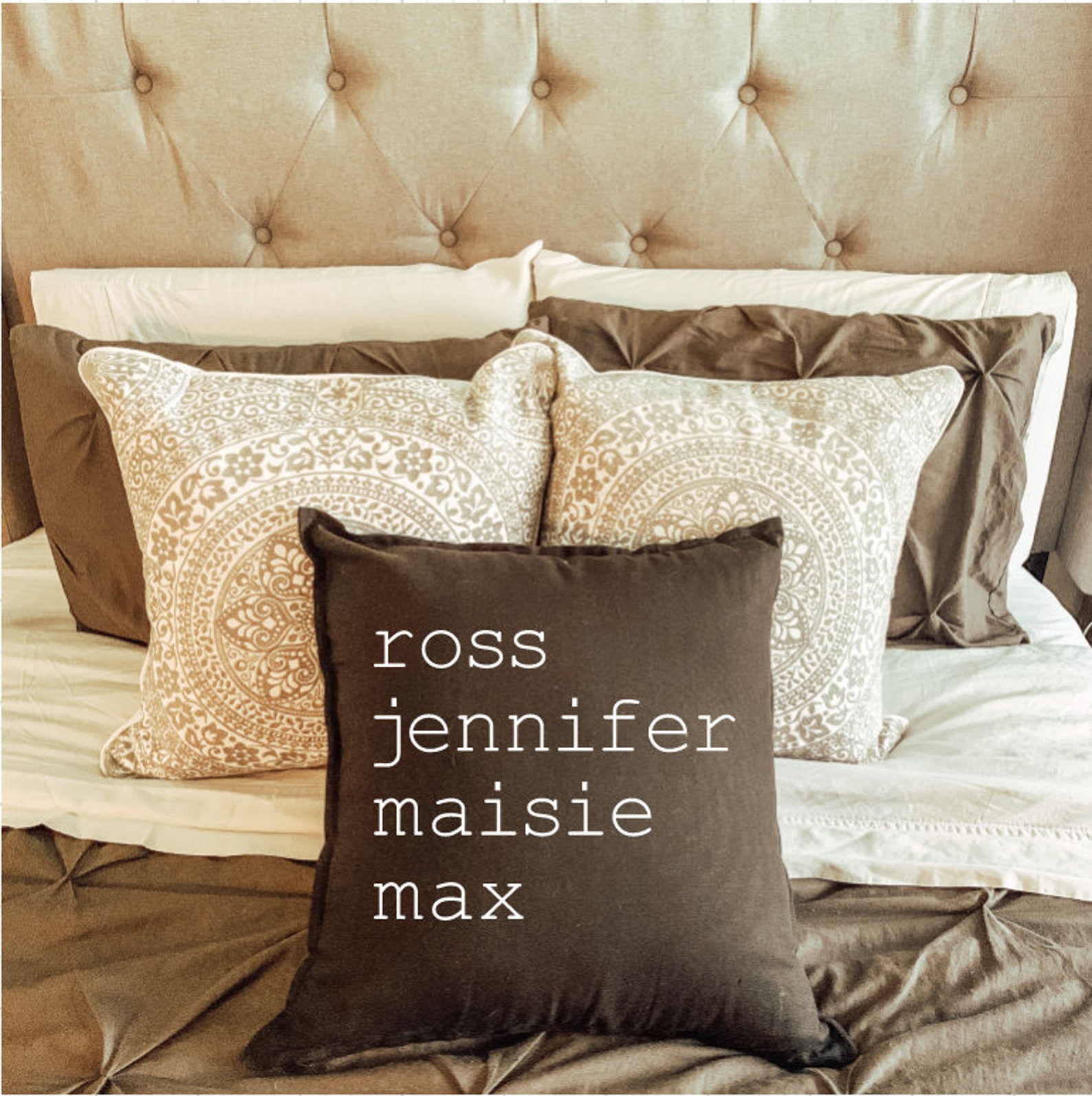 Family Names Pillow Personalized Family Pillow Etsy