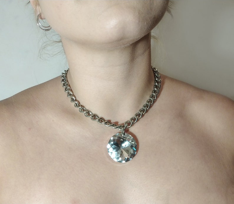 Necklace Diamond Chain Choker Glamour Pendant Bridal Chain Link Party