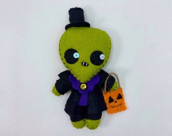 Halloween alien Vampir Filzpuppe, kawaii Plüschpuppe, Halloween Dekor