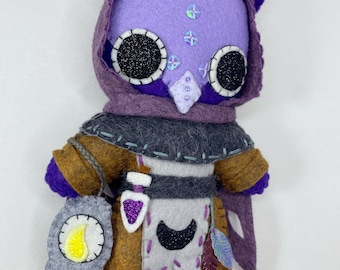 Plague Owl Felt Art Doll -  Folk Art Plush