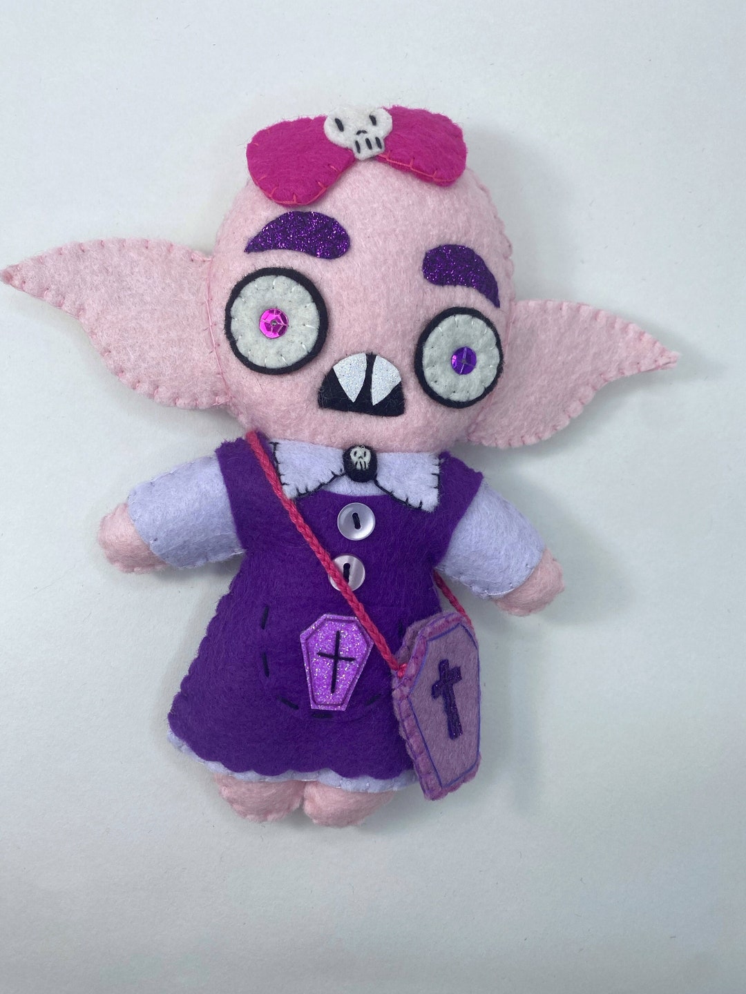 Pastel Goth Vampire Nosferatu Felt Art Doll Pastel Vampire Etsy