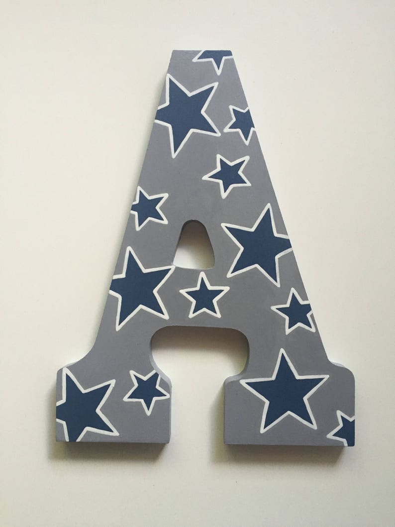 Painted Letters Name Custom Wooden Wall Hanging Modern Design | Etsy