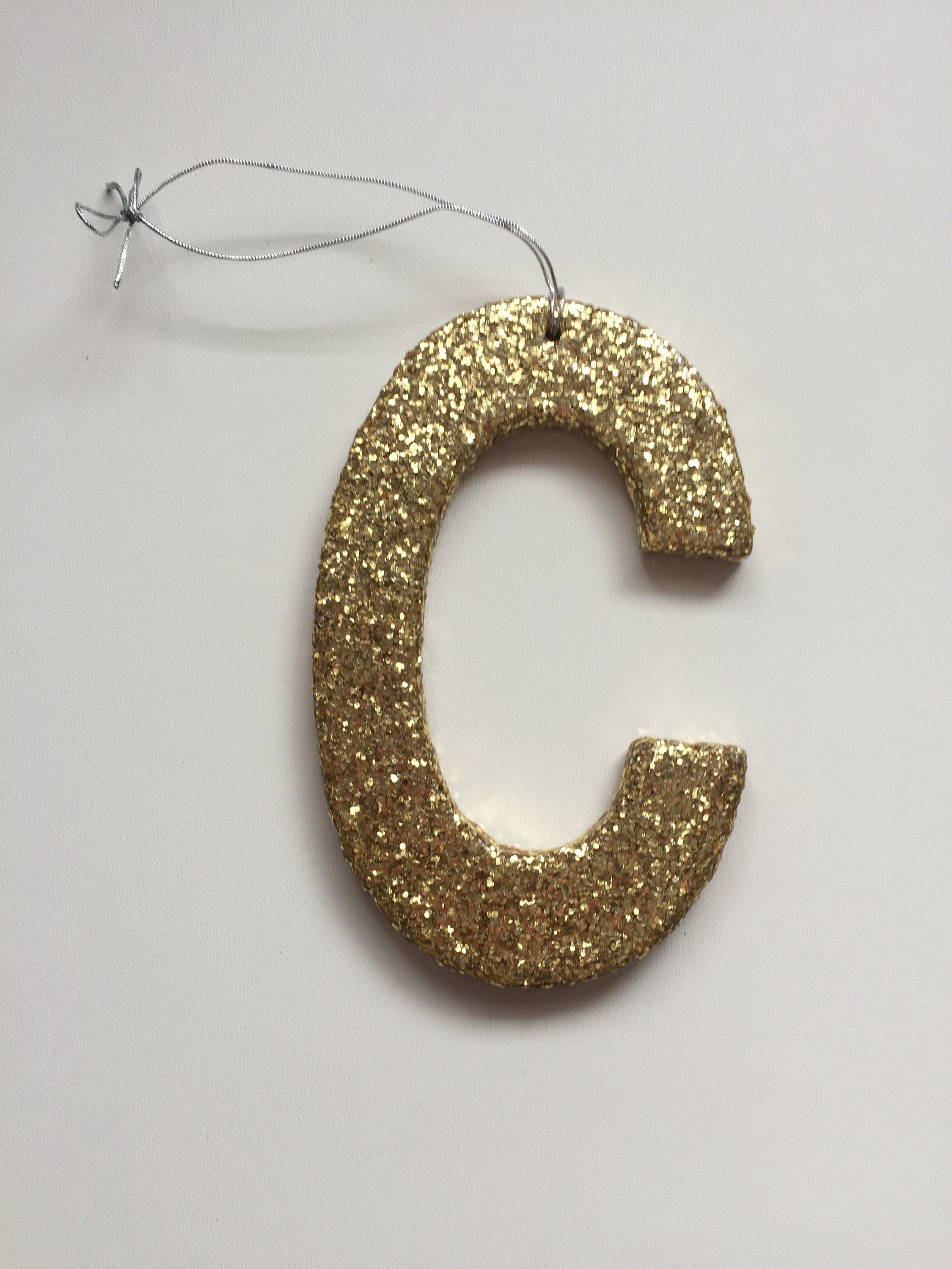 Glitter Letter Ornament Christmas Custom Wood Painted Holiday Etsy