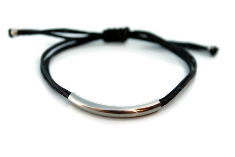 Boho jewelry Silver bracelet Bar bracelet Adjustable bracelet Dainty Minimalist Bracelet Macrame Bracelet Women Jewelry Boho Bracelet