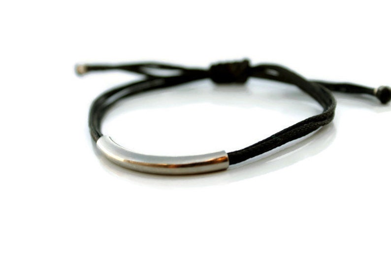 Boho jewelry Silver bracelet Bar bracelet Adjustable bracelet Dainty Minimalist Bracelet Macrame Bracelet Women Jewelry Boho Bracelet