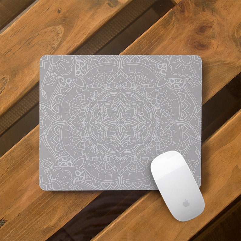 Mouse Mat Desk Accessories Mousepad Mouse Pad Mandala Mouse Pad White Mouse Pad Office Decor Round Mouse Pad Oval Mouse Pad WCM5004
