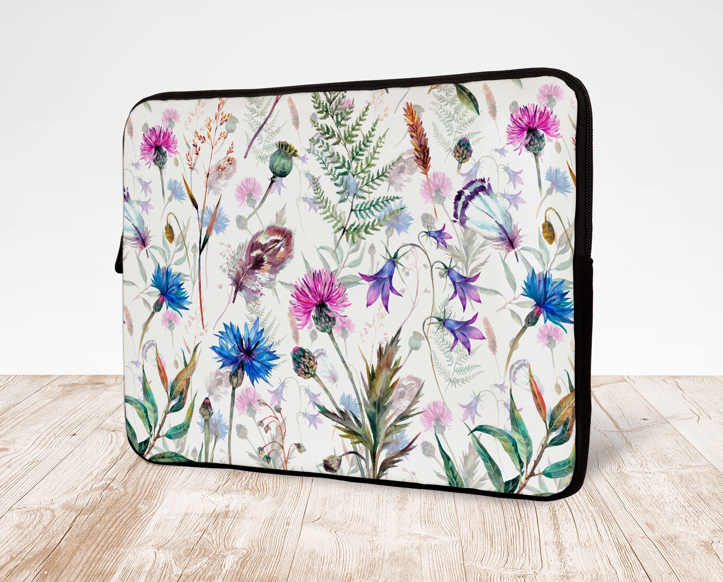 Wildflowers Laptop Sleeve 13 Inch Sleeve Case Herbs Laptop Etsy