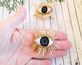 Evil Eye Ohrringe Schwarzes Auge Perlen Ohrringe Tasseled Auge Tropfen Ohrringe Trendy Schmuck Gestickte Ohrringe