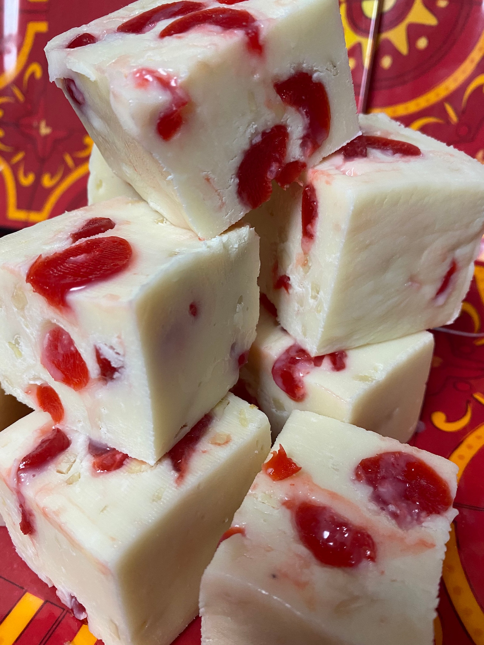 Cherry Almond White Chocolate Fudge 1/2 Pound Free Shipping Etsy