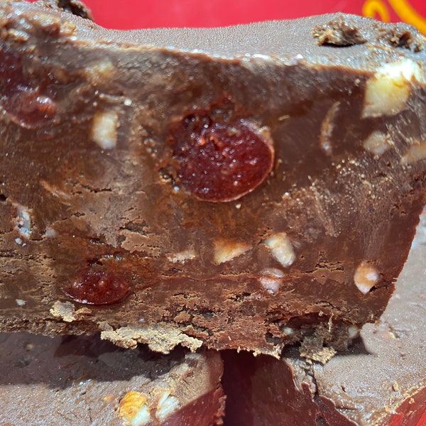 Semi-sweet dark chocolate cherry almond fudge 1/2 pound